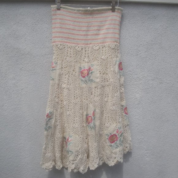Anthropologie Dresses & Skirts - Anthropologie Solitaire Bohemian Crochet Hippie 70s Style Skirt or Mini Dress M